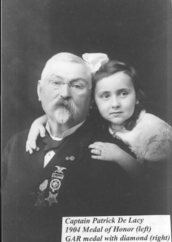 Captain Patrick DeLacy and his granddaughter, Elizabeth Hicks Jacquinot - Aunt Betty